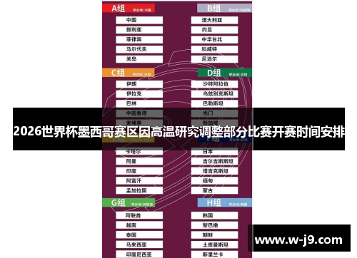 2026世界杯墨西哥赛区因高温研究调整部分比赛开赛时间安排